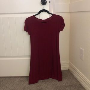 Maroon T-shirt dress
